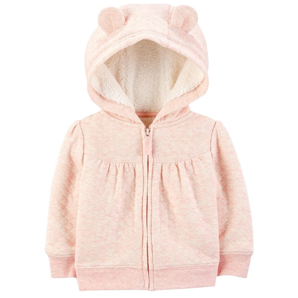 Simple Joys by Carter's Baby Hooded Sweater Jacket with Sherpa Lining in Pink